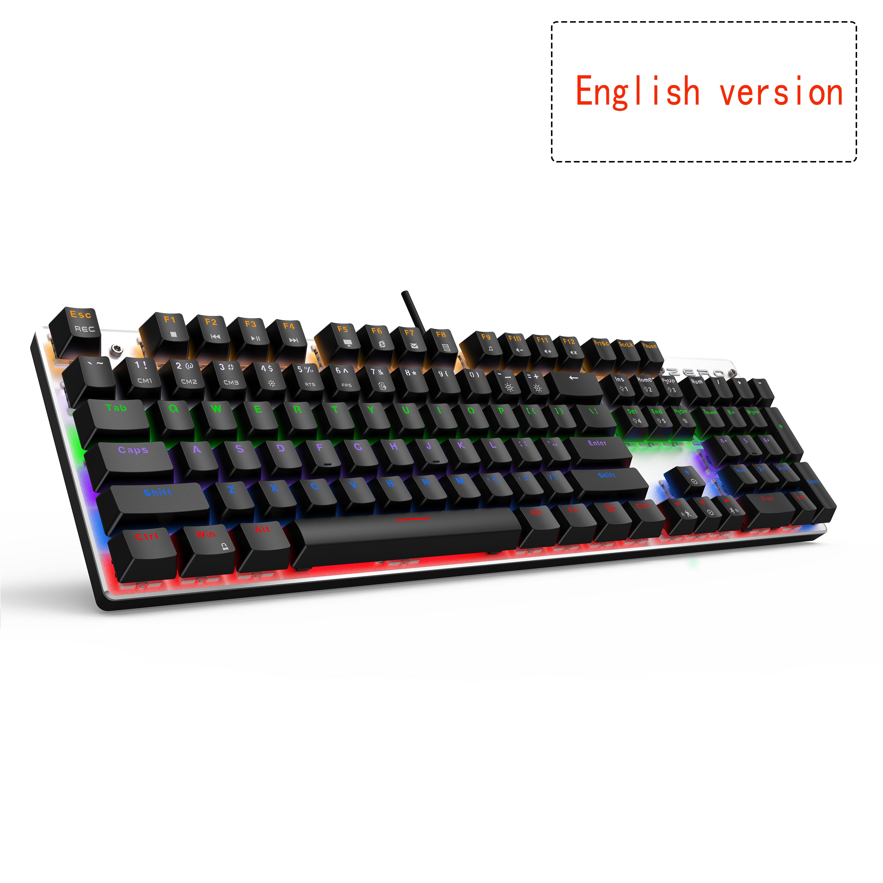 Edition Mechanical Keyboard 87 keys Blue Switch Gaming Keyboards for Tablet Desktop Russian sticker