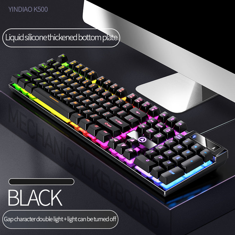 104 Keys Gaming Keyboard Wired Keyboard Color Matching Backlit Mechanical Feel Computer E-sports Peripherals for Desktop Laptop