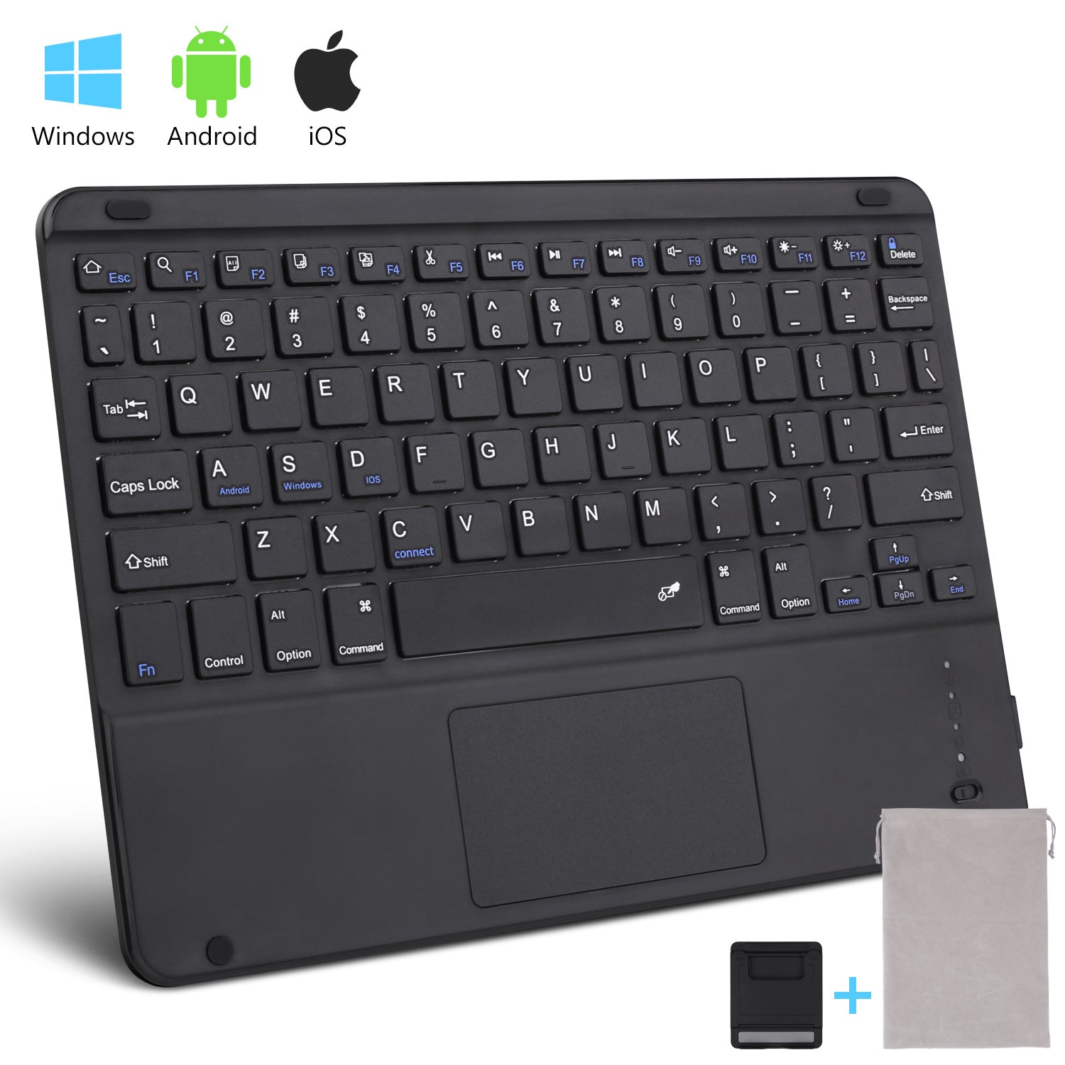 Wireless Bluetooth Keyboard with Touchpad for iPad Keybaord iPhone Samsung Galaxy Xiaomi Huawei Microsoft Surface HP