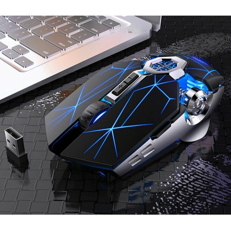 Wireless Optical 2.4G USB Gaming Mouse 1600DPI 7 Color LED Backlit Rechargeable Silent Mice For PC Laptop