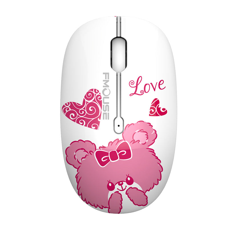 M101 Ergonomics Wireless Mouse 2.4G Cute Optical Cartoon Computer Silent Mice With USB Receiver for Laptop Kid Girl Gift Macbook