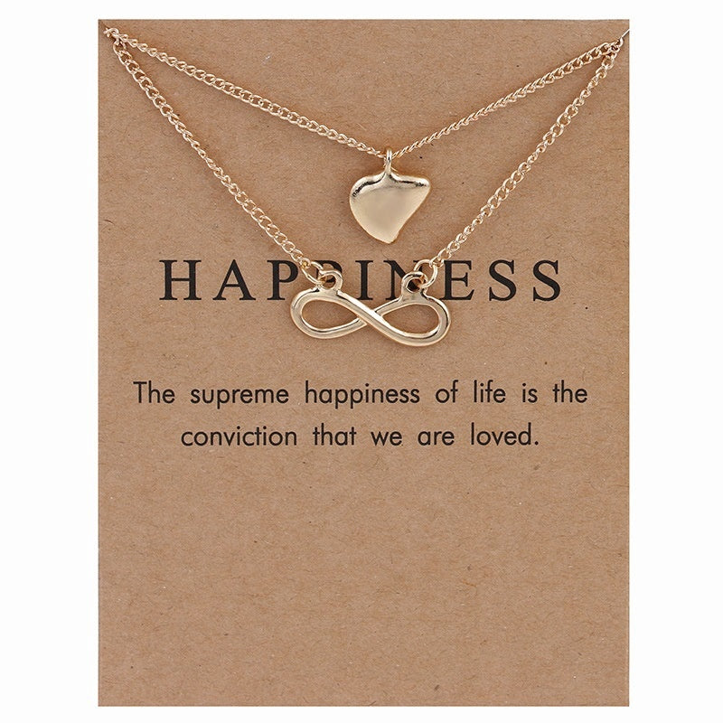 Fashion Jewelry Chain 8 word love double layer Necklace For Women Style124