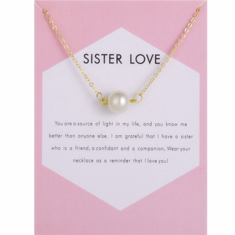 Fashion Jewelry Chain Love pearl Necklace For Women Style 068