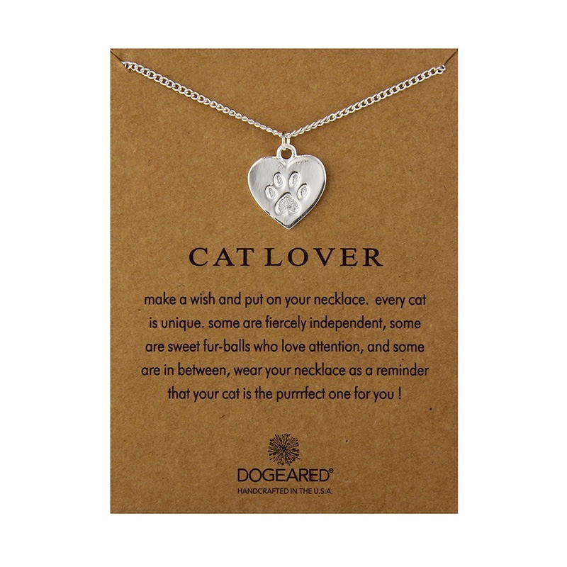 Fashion Jewelry Chain Cat footprints animal love Necklace For Women Style 061