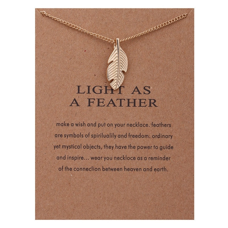 Fashion Jewelry Chain Leaf feather Necklace For Women Style 051