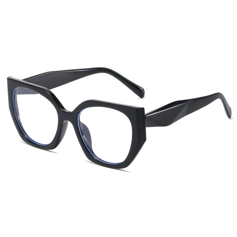 Polygon Contrast Color Women Glasses Frame Clear Anti-Blu-Ray Lens Eyewear Spring Hinge Men Optical Eyeglasses Frame