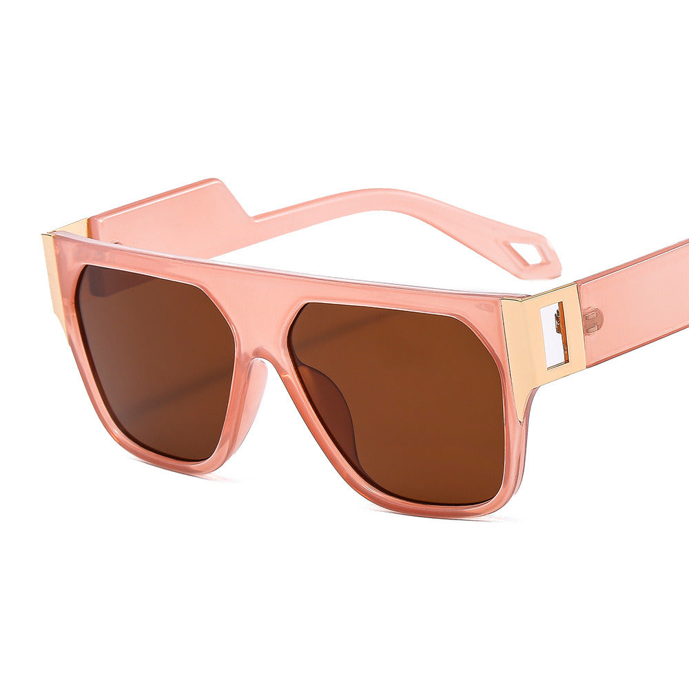 Fashion Square Sunglasses Women Sunglass Oversized Polygonal Hollow Out Frame Eyewear Female UV400 Gradient Gray Pink Shades