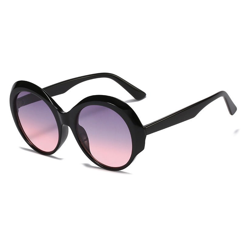 Women Sunglasses Fashion Round Sunglass Personality Floral Oval Sun Glasses Retro UV400 Gradients Gray Shades Eyewear