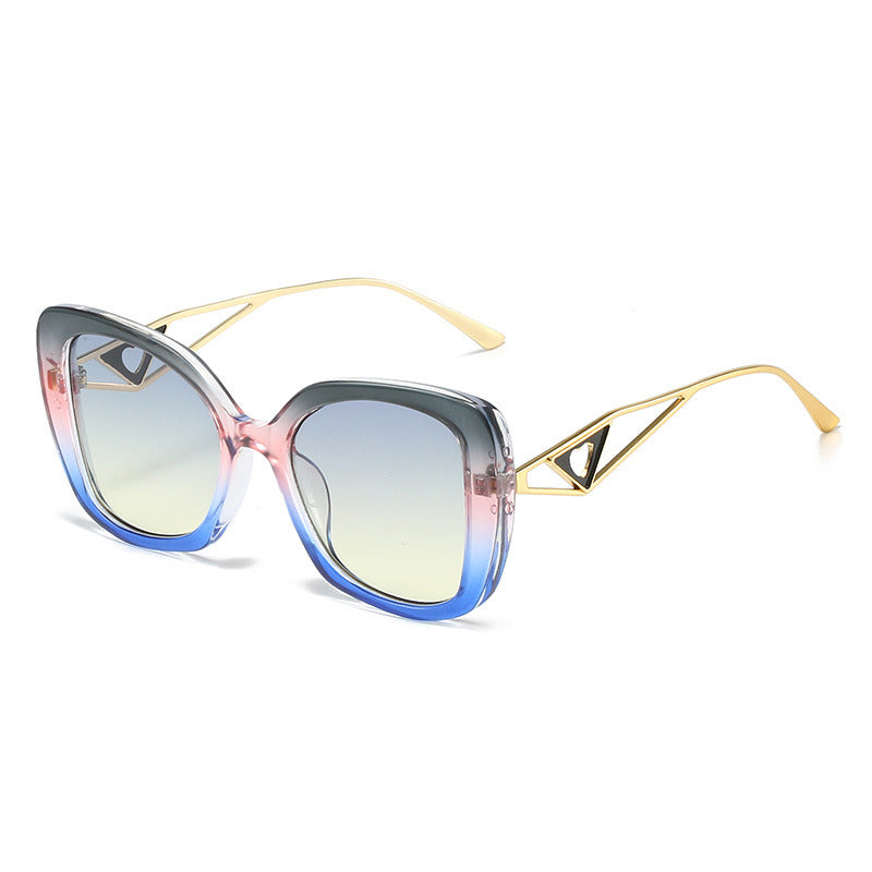 Retro Cat Eye Sunglasses Women Fashion Brand Designer Blue Yellow Shades UV400 Men Trending Hollow Out Frame Sun Glasses