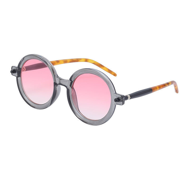 Fashion Women Round Sunglasses Shades UV400 Vintage Rainbow Frame Eyewear Men Clear Lens Anti-blue Light Eyewear Optical Frame