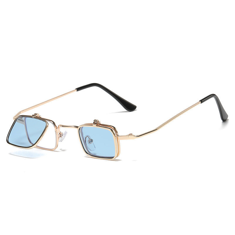 Women Sunglasses Fashion Flip Flop Sunglass Small Square Sun Glasses Retro Men Folded UV400 Ocean Lens Shades Eyewear