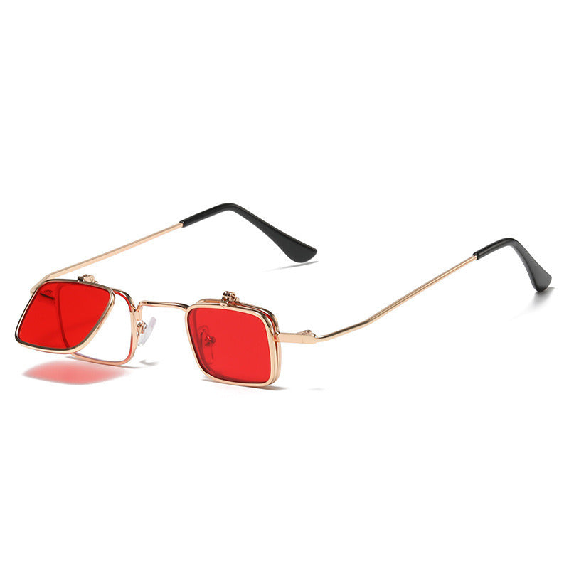 Women Sunglasses Fashion Flip Flop Sunglass Small Square Sun Glasses Retro Men Folded UV400 Ocean Lens Shades Eyewear