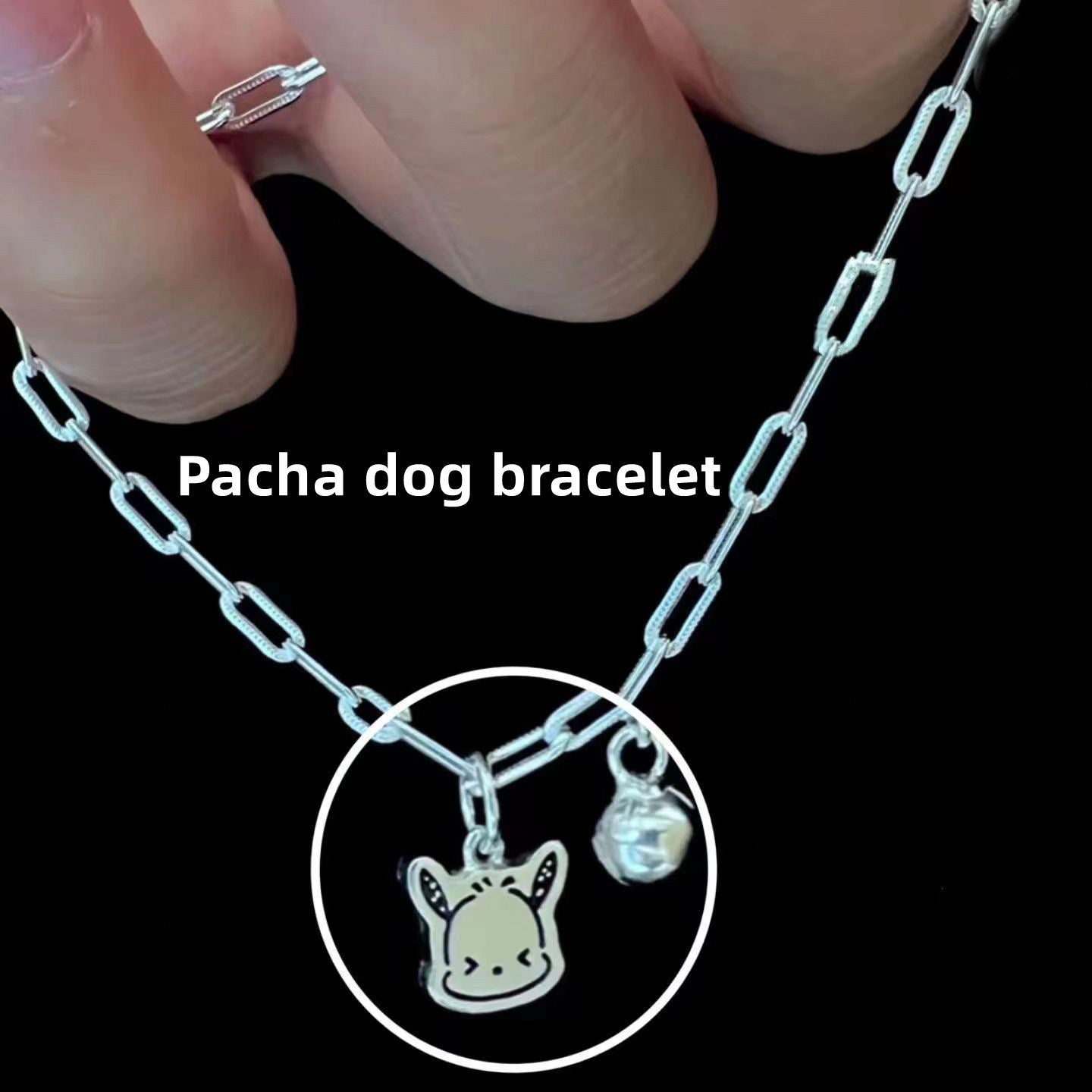 Big ear jade and cinnamon dog bracelet, wave girl simple Pacha dog girlfriend bracelet, cartoon bracelet