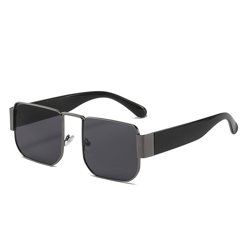 Square Sunglasses Fashion Women Sunglass Mental Oversized Sun Glasses Retro Men UV400 Dark Green Shades Driving Eyewear