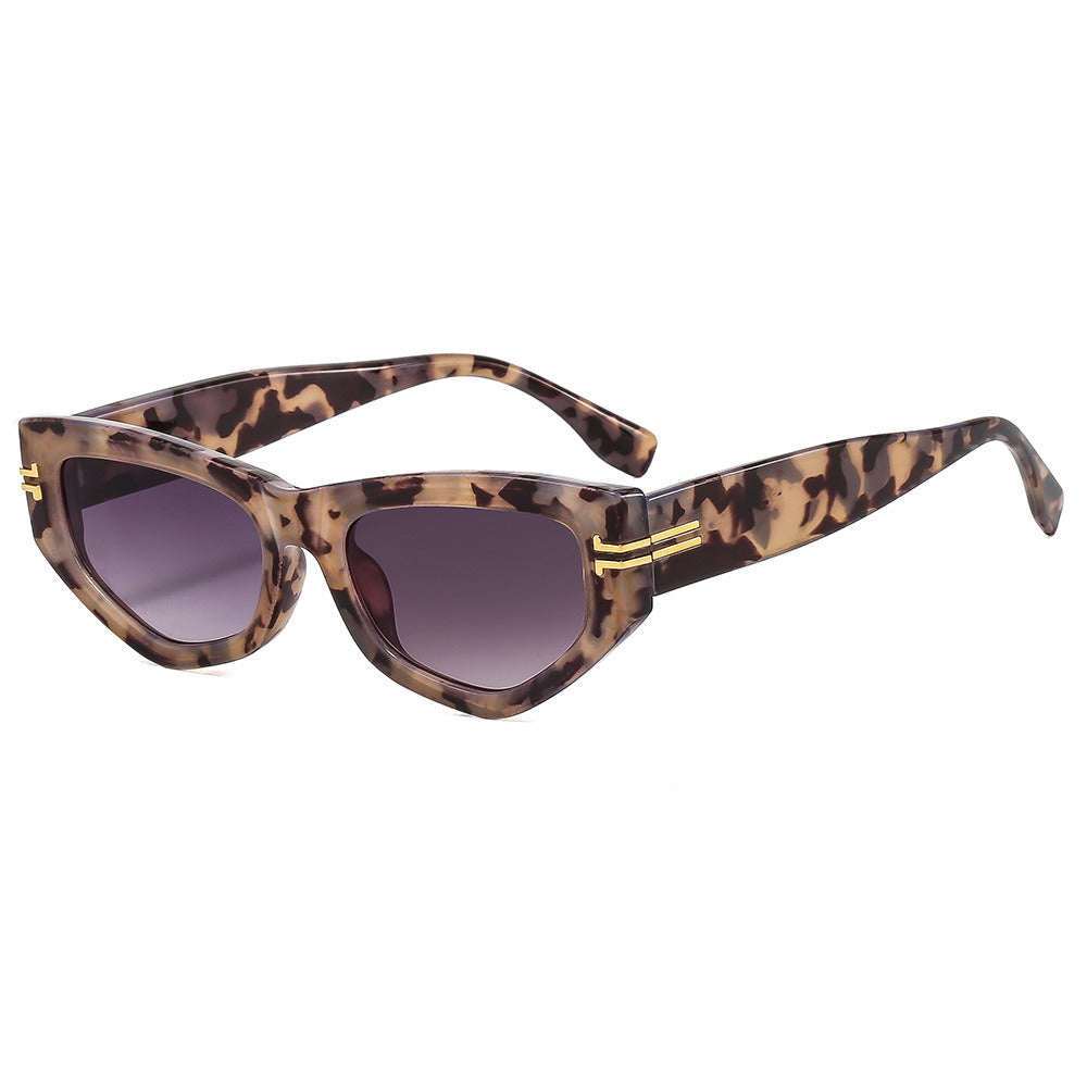 Cat Eye Sunglasses Fashion Polygonal Sun Glasses Retro Small Frame Women Sunglass Men UV400 Shades Gradient Brown Eyewear