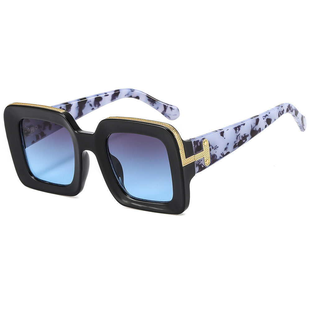 Women Sunglasses Fashion Square Sunglass Leopard Large Frame Sun Glasses Retro UV400 Gradients Shades Eyewear Gafas De Sol