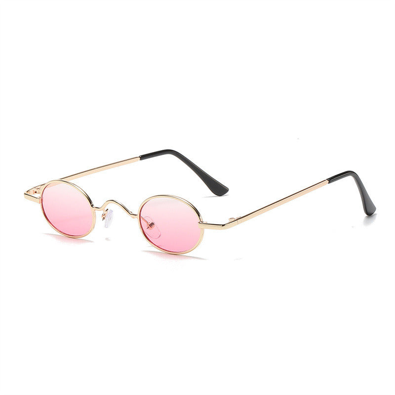 Fashion Women Round Sunglasses Shades UV400 Vintage Metal Legs Eyewear Men Small Frame Oval Ocean Blue Lens Sun Glasses