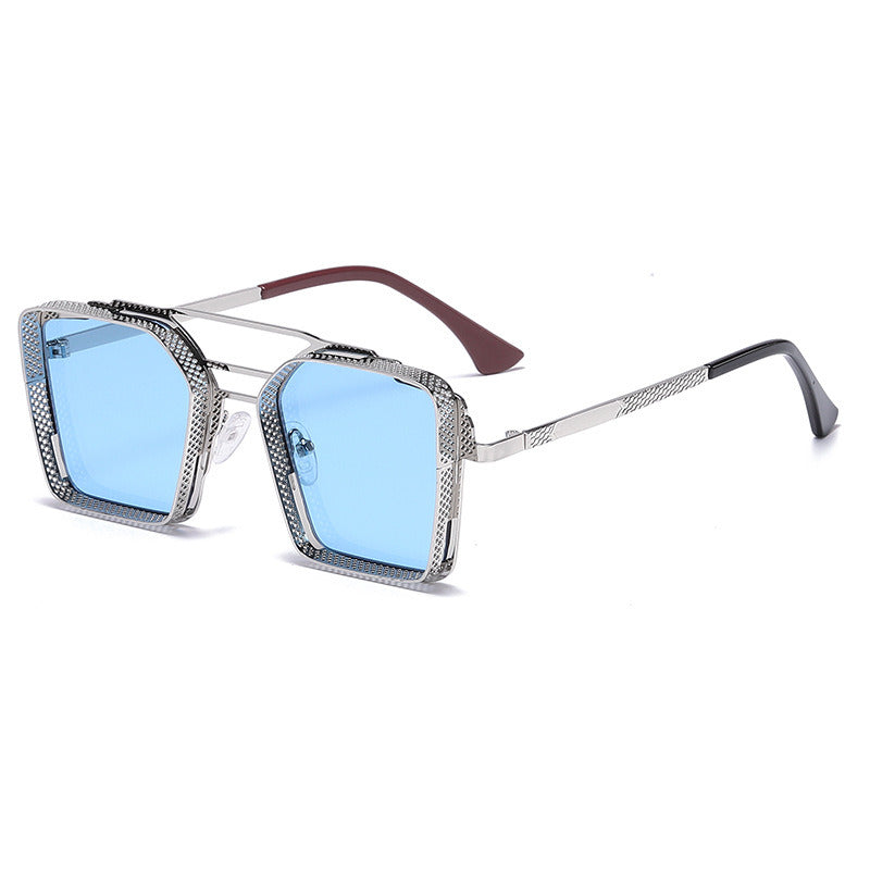 Square Sunglasses Fashion Steam Punk Women Sunglass Mental Small Frame Sun Glasses Men Retro UV400 Shades Eyewear