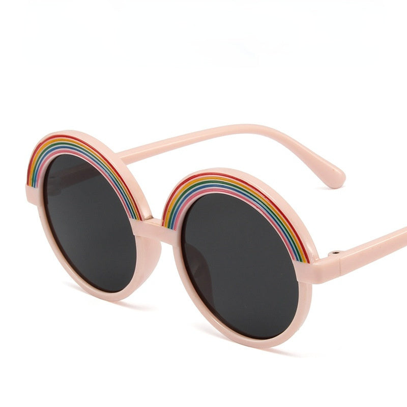 Fashion Round Sunglasses Boy Rainbow Glasses Retro Children Sunglass Girl Eyewear UV400 Sun Glass Outdoor Kid Black Shades