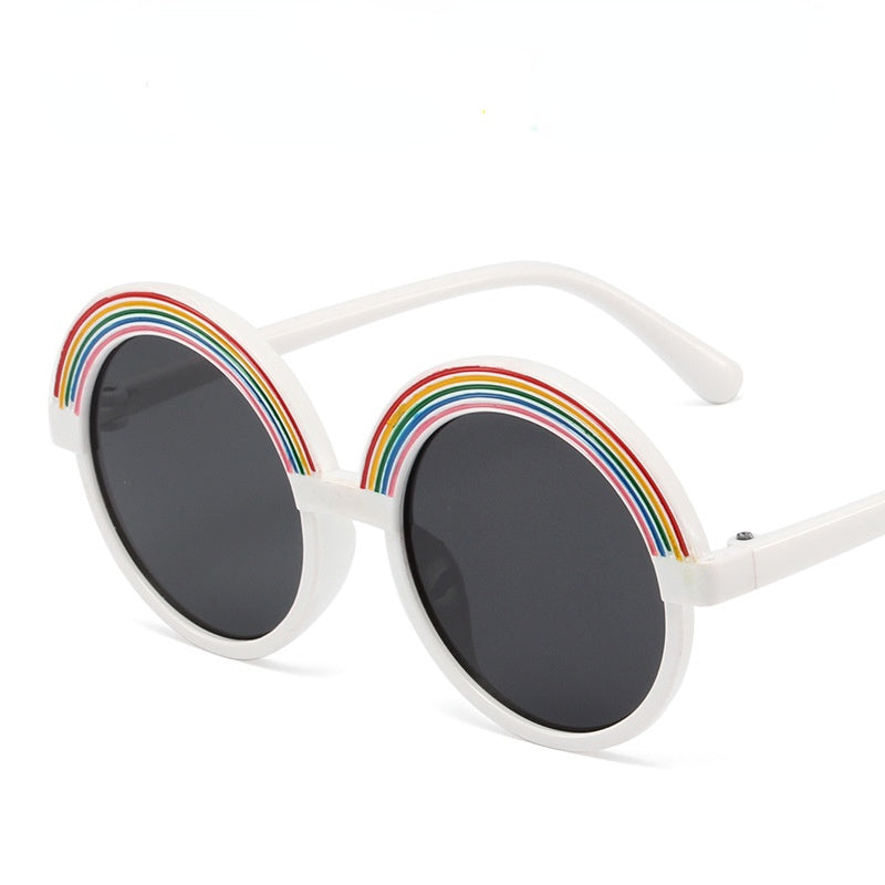 Fashion Round Sunglasses Boy Rainbow Glasses Retro Children Sunglass Girl Eyewear UV400 Sun Glass Outdoor Kid Black Shades