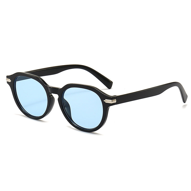 Women Sunglasses Fashion Round Sunglass Rivets Decoration Sun Glasses Retro Men Personality UV400 Ocean Lens Shades Eyewear