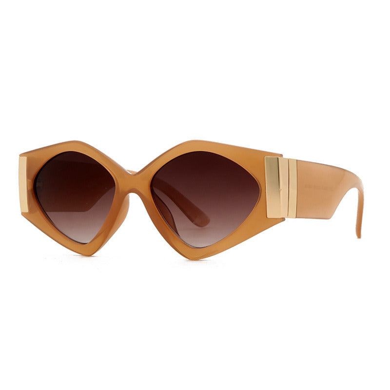 Women Sunglasses Fashion Polygonal Cat Eye Sunglass INS Style Sun Glasses Retro Female UV400 Gradients Shades Eyewear