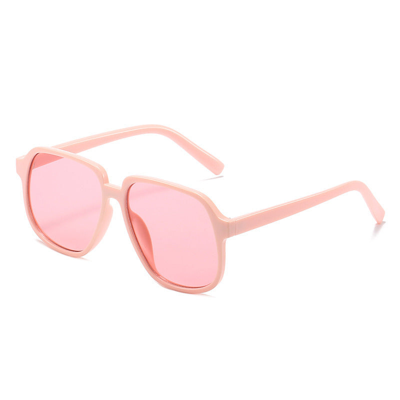 Women Sunglasses Fashion Pilot Sunglass Macaroon Oversized Frame Sun Glasses Retro UV400 Ocean Pink Lens Shades Eyewear