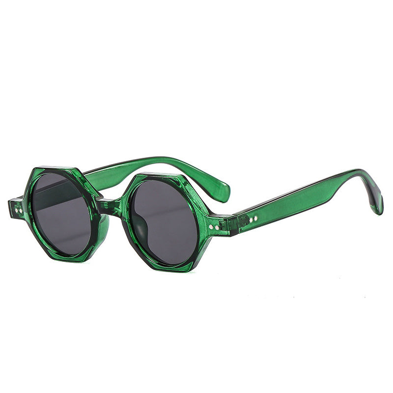 Women Sunglasses Fashion Suqare Sunglass Hollow Out Leg Dazzling Sun Glasses Retro UV400 Gradients Green Yellow Shades Eyewear