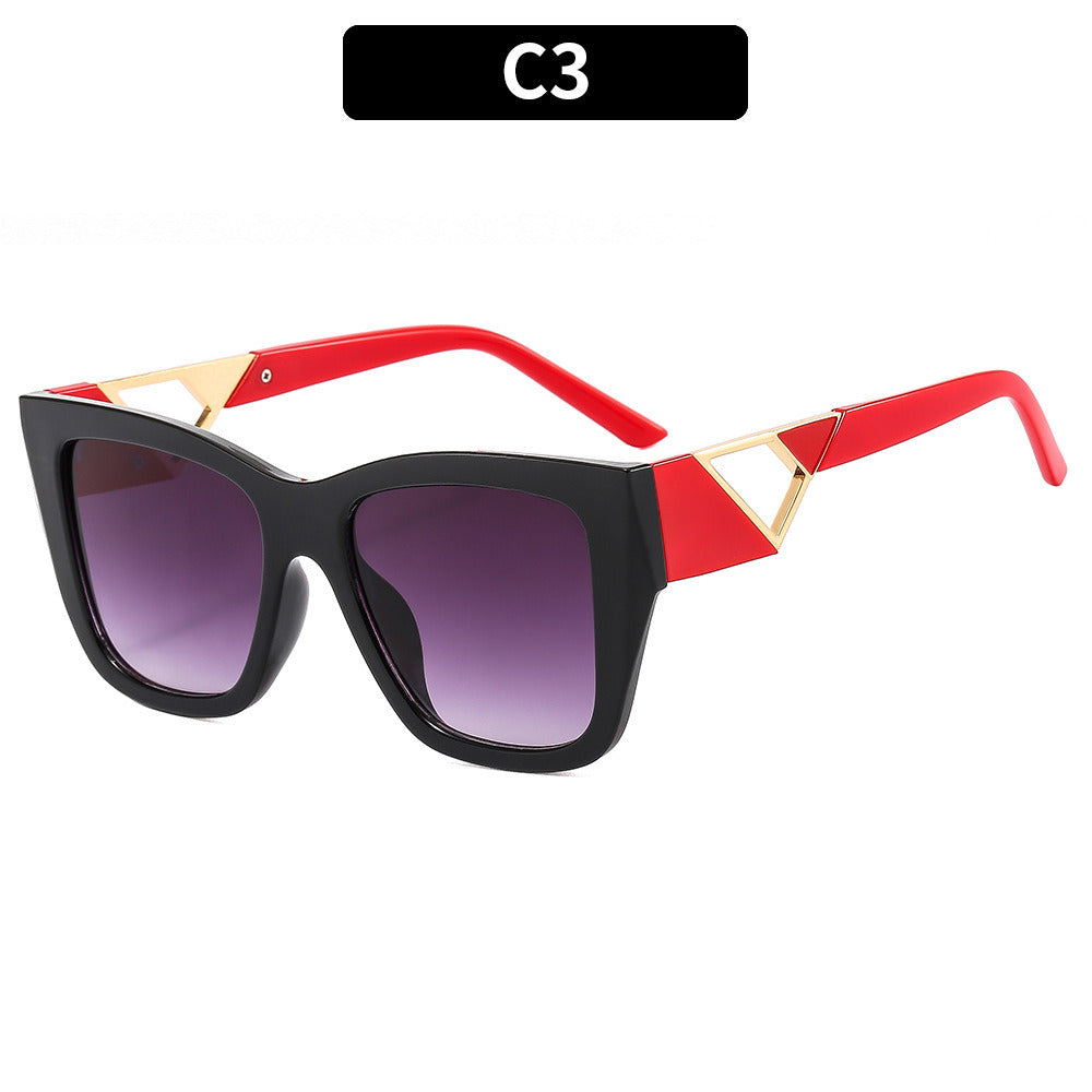 Retro Square Sunglasses Women Fashion Brand Designer Hollow Out Frame Shades UV400 Men Trending Contrast Color Sun Glasses