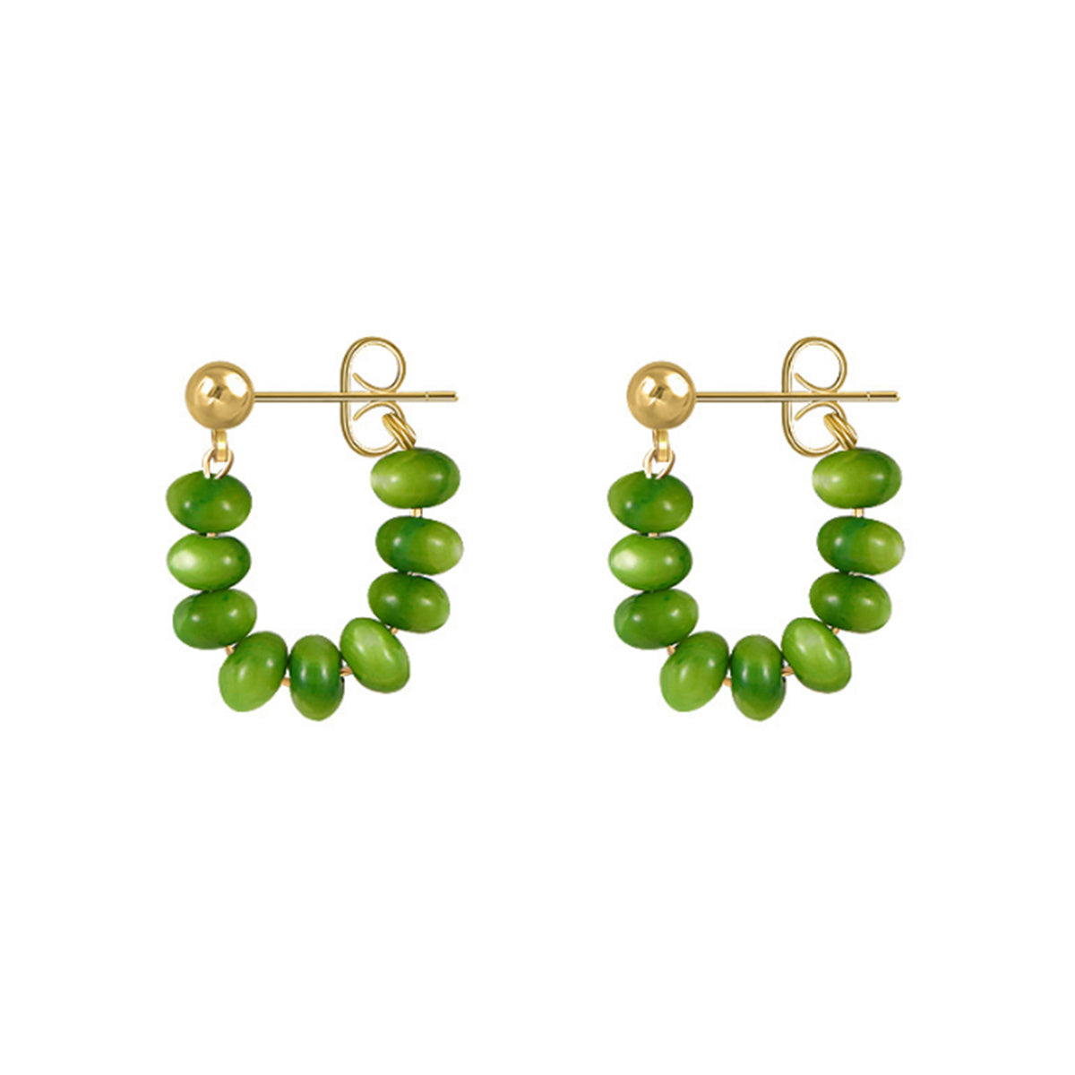 Green Cat Eye Earrings for Women Girls