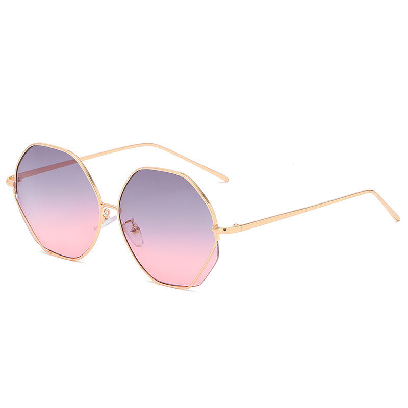 Fashion Polygonal Sunglasses Women Mental Glasses Retro Ocean Lens Sunglass Men Luxury Designer Eyewear UV400 Sun Glass Shades