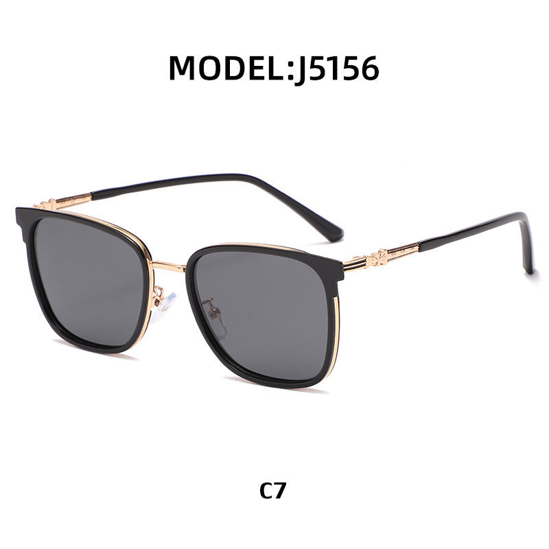 Fashion Polarized Sunglasses Men Square Glasses Retro Driving Sunglass Brand Designer Eyewear UV400 Sun Glass Black Mirror Shade