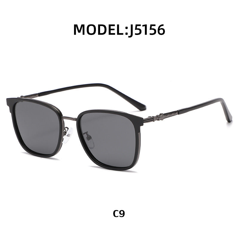 Fashion Polarized Sunglasses Men Square Glasses Retro Driving Sunglass Brand Designer Eyewear UV400 Sun Glass Black Mirror Shade