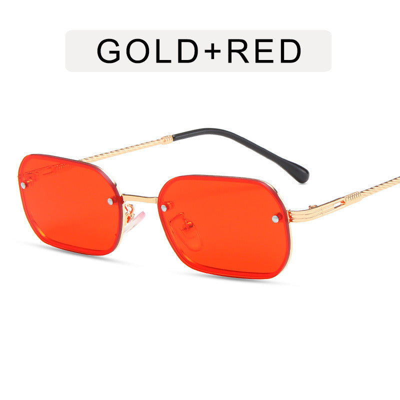 Fashion Rectangle Sunglasses Women Mental Glasses Retro Sunglass Men Luxury Designer Eyewear UV400 Sun Glass Gradient Shades