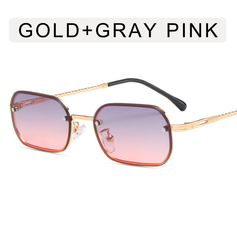 Fashion Rectangle Sunglasses Women Mental Glasses Retro Sunglass Men Luxury Designer Eyewear UV400 Sun Glass Gradient Shades