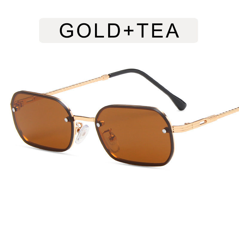 Fashion Rectangle Sunglasses Women Mental Glasses Retro Sunglass Men Luxury Designer Eyewear UV400 Sun Glass Gradient Shades