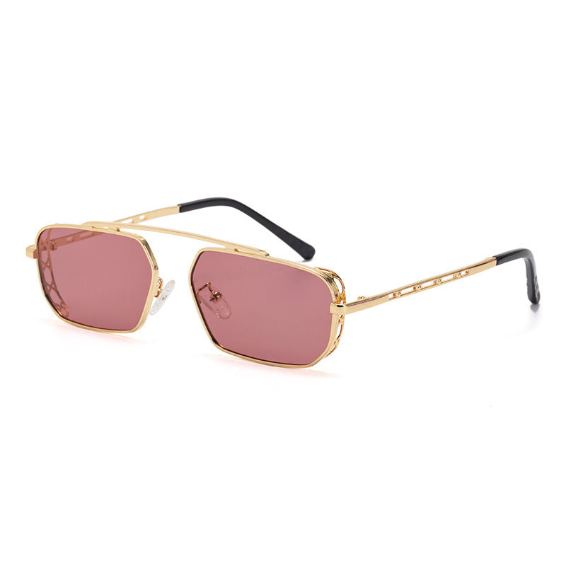 Fashion Rectangle Sunglasses Women Hollow Out Mental Glasses Retro Sunglass Men Luxury Designer Eyewear UV400 Sun Glass Shades