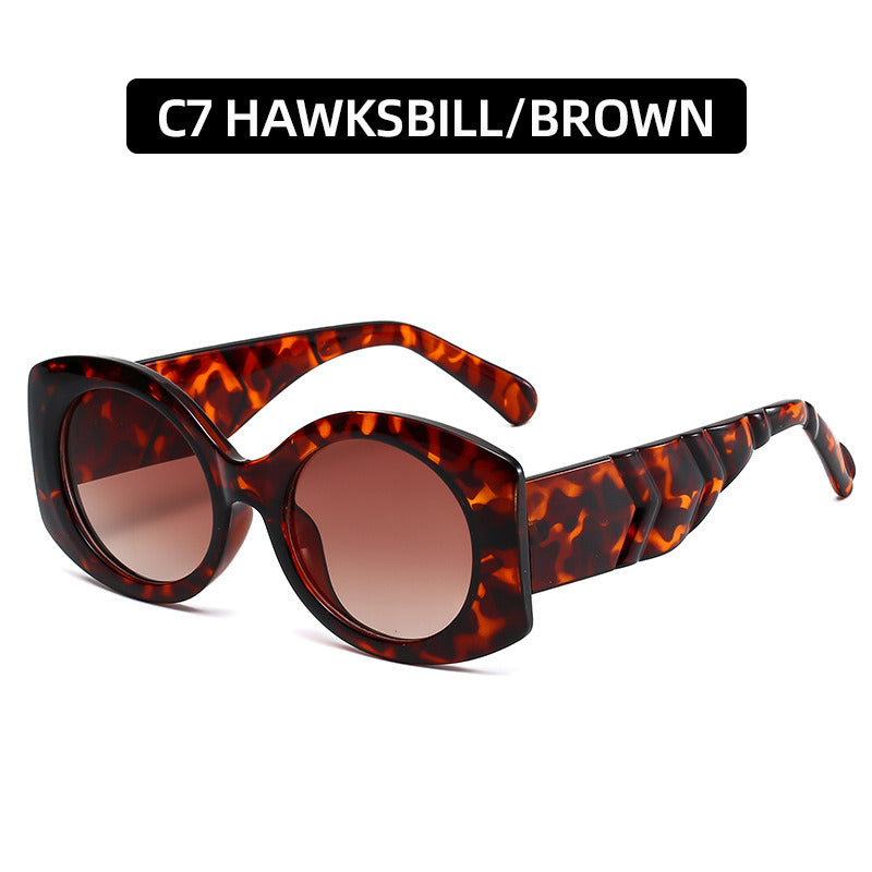 Fahion Round Sunglasses Women Oversize Glasses Retro Sunglass Men Luxury Designer Eyewear UV400 Sun Glass Leopard Shades