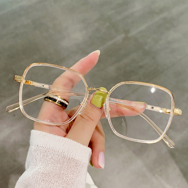 Fashion Suqre Women Optical Glasses Frame Retro Anti Blue Light Eyewear Men Double Color Eyeglasses Frame