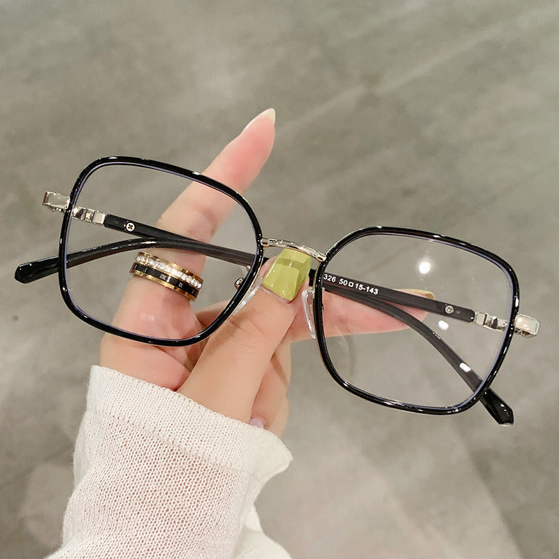 Fashion Suqre Women Optical Glasses Frame Retro Anti Blue Light Eyewear Men Double Color Eyeglasses Frame