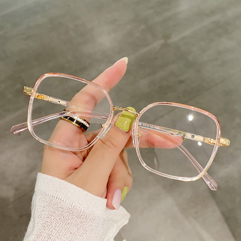 Fashion Suqre Women Optical Glasses Frame Retro Anti Blue Light Eyewear Men Double Color Eyeglasses Frame