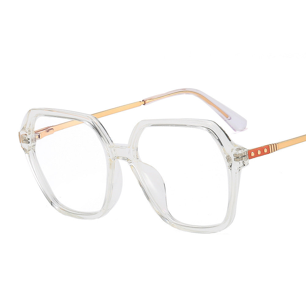 Optical Polygonal Glasses Frame Women Men Square Oversized Eyeglasses Frames Metal Spectacles Clear Lenses Glasses