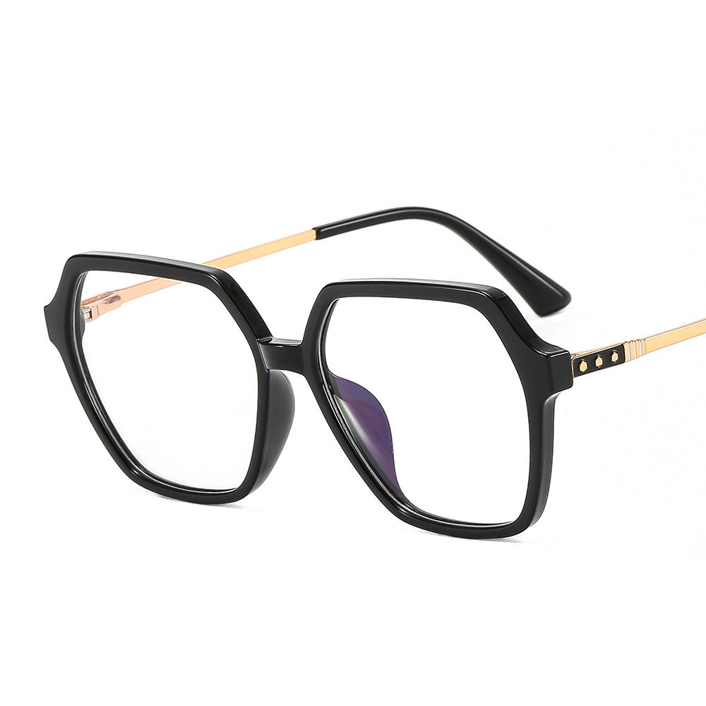 Optical Polygonal Glasses Frame Women Men Square Oversized Eyeglasses Frames Metal Spectacles Clear Lenses Glasses