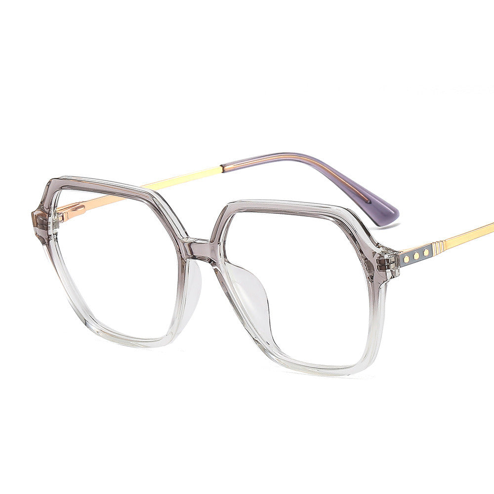 Optical Polygonal Glasses Frame Women Men Square Oversized Eyeglasses Frames Metal Spectacles Clear Lenses Glasses