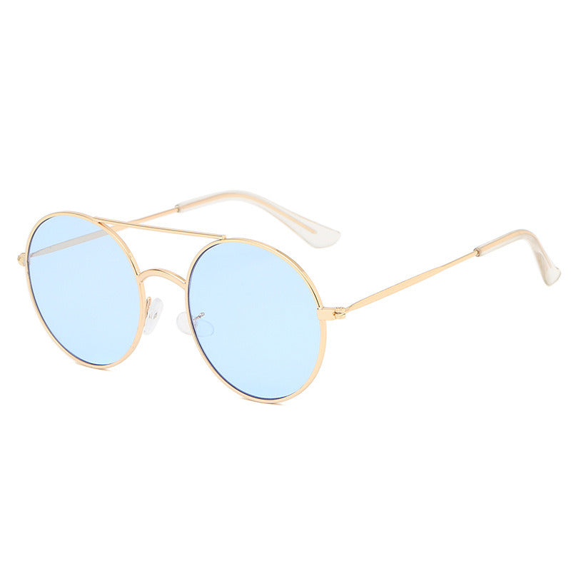 Fashion Round Sunglasses Women Double Bean Glasses Retro Mental Sunglass Men Luxury Designer Eyewear UV400 Sun Glass Shades