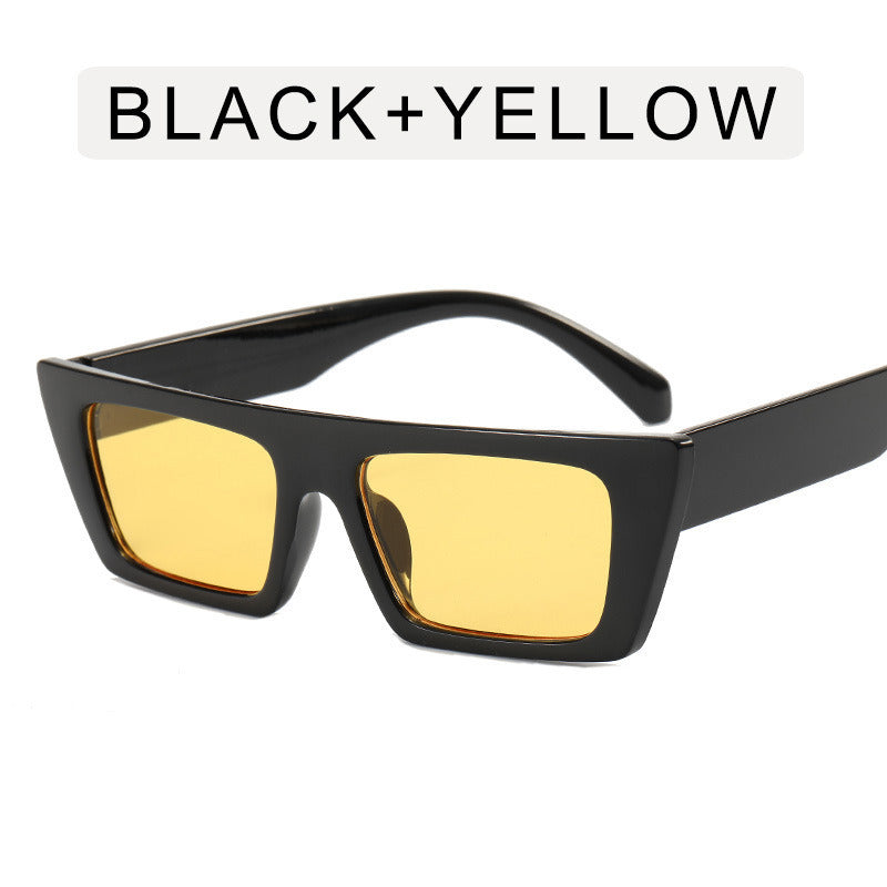 Fashion Rectangle Sunglasses Women Small Square Glasses Retro Sunglass Men Jelly Color Eyewear UV400 Sun Glass Yellow Shades