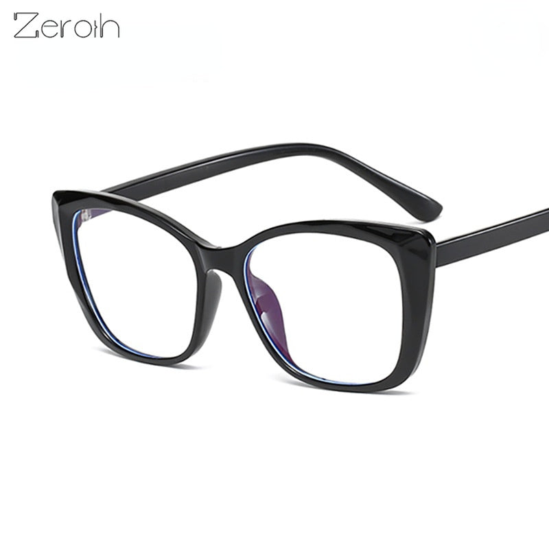 TR90 Cat Eye Glasses Frame Women Men Anti Blue Light Round Eyewear Optical Spectacle Goggles Jelly Color Eyeglass