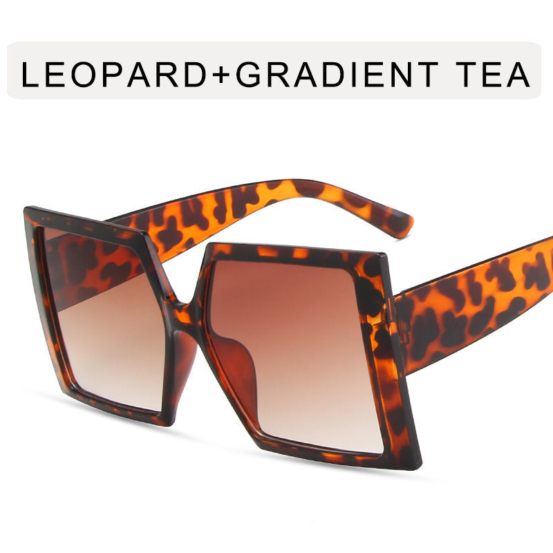 Fashion Square Sunglasses Women Large Frame Glasses Retro Sunglass Female Luxury Designer Eyewear UV400 Sun Glass Leopard Shade