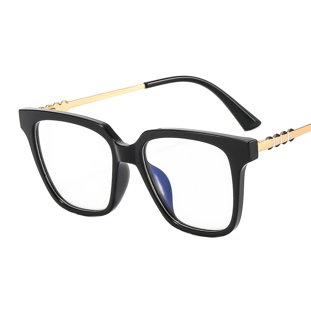 Fashion Anti Blue Light TR90 Square Women Glasses Frame Retro Spring Hinge Optical Blue Green Eyeglasses Frame