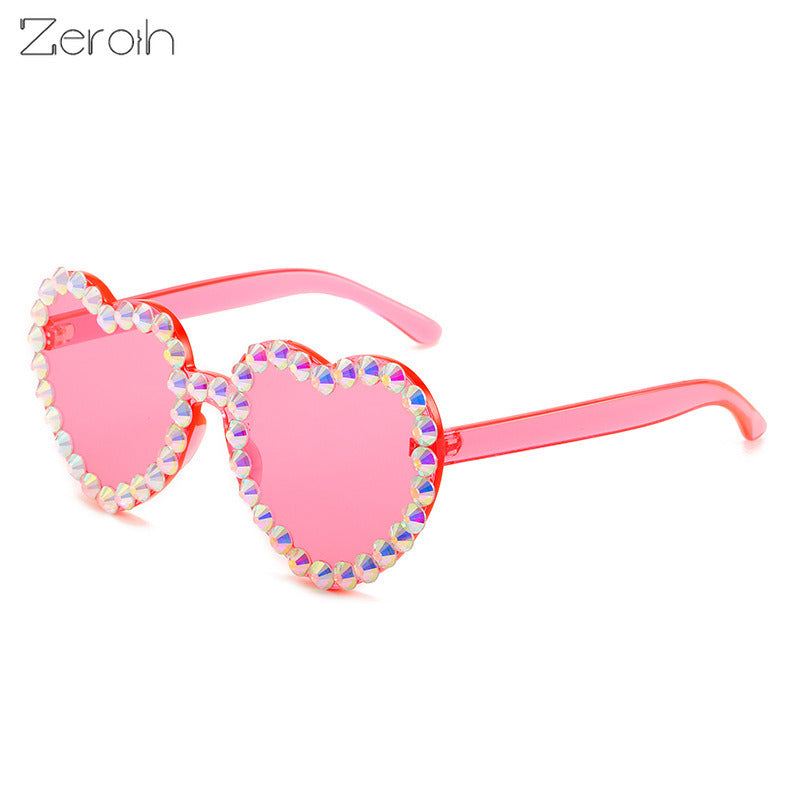 fashion heart Sunglasses Women Rhinestones Glasses Retro Sunglass female Luxury Designer Eyewear UV400 Sun Glass Gradient Shades